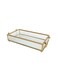 Vintage European Mirror Glass Metal Storage Fruit Desktop Small Items Jewelry Display Tray Plate