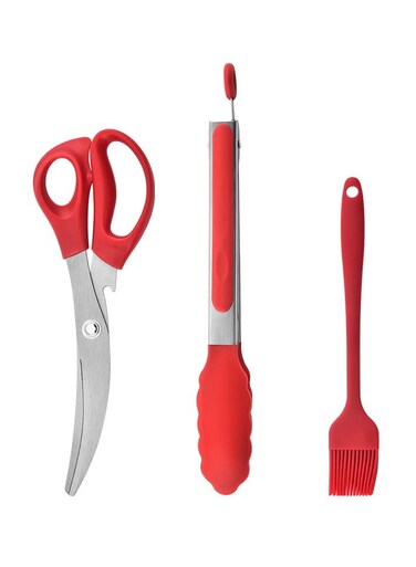 stainless steel Korean barbecue scissors clip set Chicken bone scissors food clip set barbecue clip set