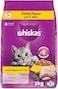 Whiskas Chicken Dry . Food, Bag of 3Kg, for Adult .s 1+ Years, . Dry Food, for Healthy, Active .s