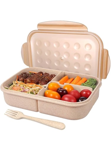 ELECDON Bento Box for Adults Lunch Containers for Kids 3 Compartment Lunch Box Food Containers Leak Proof Microwave Safe