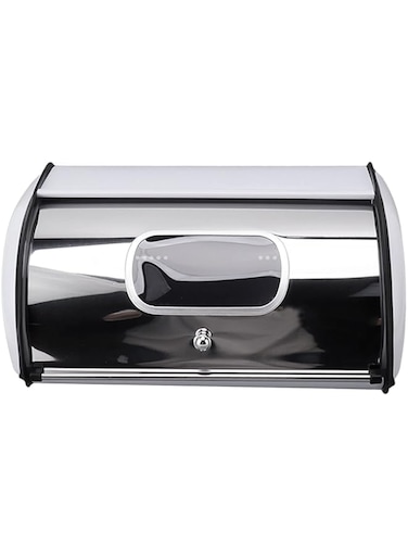 LJCM Bread Storage Rack, Bread Box Keep Large Capacity Transparent Small Home Multifunctional Window (White)