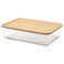 Food Container with Lid, Large Rectangular, Glass/Bamboo, 3.1 L