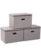 Clothes Organizer Drawer with Cover, Foldable Fabric Storage Boxes Cloth Storage Organizer Drawer Storage Cubes, Wardrobe Clothes Organizer Toys Storage Bin for Underwear Socks (grey-3pc)