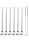 6 Pack Reusable Stainless Steel Straw Spoons with Filter &amp; Cleaning Brush, Dishwasher Safe