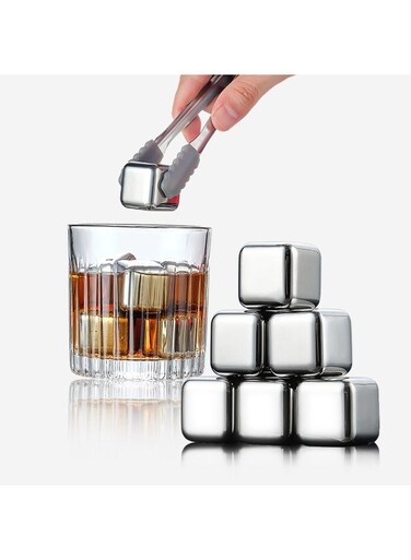 Stainless Steel Ice Cubes Set Reusable Chilling Stones Cooling Cube Chilling Rock Party Bar Tool