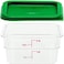 Cambro 2SFSCW135 2 Qt Container with SFC2452 Kelly Lid, 2 Quart, Clear, Green