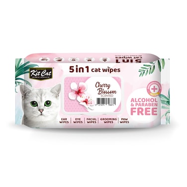 Kit Cat 5-in-1 Cat Wipes CHERRY BLOSSOM Scented