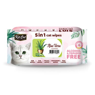 Kit Cat 5-in-1 Cat Wipes ALOE VERA Scented