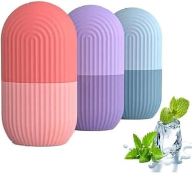 Face Ice Roller for Skin Care &ndash; Reusable Ice Facial Roller for Puffiness, Dark Circles &amp; Wrinkles &ndash; Cooling Face Massage Tool for Glow, Tightening &amp; Contouring &ndash; Home &amp; Travel Use" 1PCS Random Color