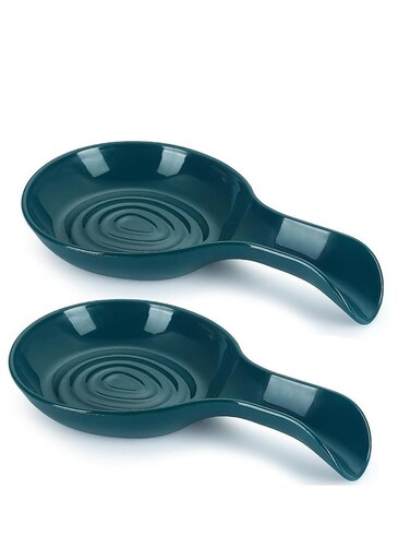 Rest 2 Pack, Plastic Spoon Holder for Kitchen Counter, Kitchen Utensil Rack for Spoons, Tongs, Spatulas, Spoon Rack for Hob, Spatula Rest