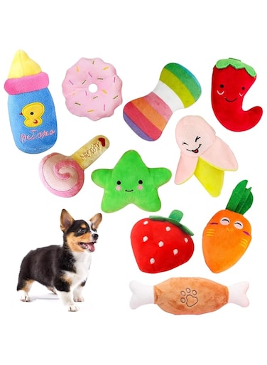 DYD 10 Pack Dog Squeaky Toys, Cute Plush Toys for Small Medium Dog,Plush Chew Toys For Teething Puppies, Non-Toxic and Safe for Dogs