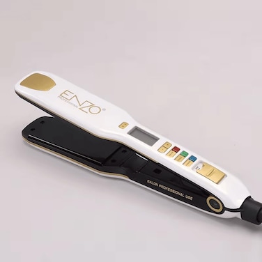 PrecisionWare Enzo EN-5111BS Professional Hair Straightener With Free Serum Bottles, Advanced Ceramic Titanium Plates, Adjustable Temperature, Rapid Heat-Up, Ergonomic Design For Smooth, Intl Version