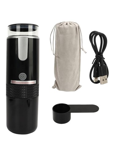 Jiawu Portable Espresso Maker, Mini Coffee Maker, Automatic Espresso Machine, Compatible with Capsule &amp; Ground Coffee, Coffee Maker Camping, Travel, RV, Hiking, Office, Home, black (Jiawukq1x5spo9h)