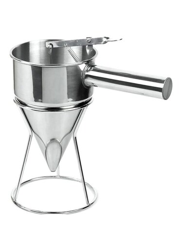 Fish Ball Funnel With Maker Silver 3.94x12.6x3.15cm