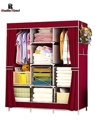 Portable Wardrobe Organizer Maroon