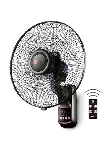 AFRA Wall Mount Fan, 16 Inch, 60w, 5.5m3/min Flow Rate, 90&deg; Oscillation, RPM 1250 with Remote 3 Speed Controller, Black &amp; Rose Gold, AF-1612WFBG, 2 Year Warranty