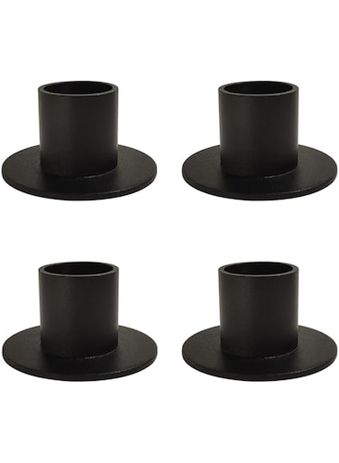 GNAFOTU 4PCS Black Taper Candle Holders,Candle Holders for Pillar Candles,Matte Iron Candlestick Holders Centerpieces for Wedding Anniversary,Home Decoration,Party, Housewarming Gifts (Black)