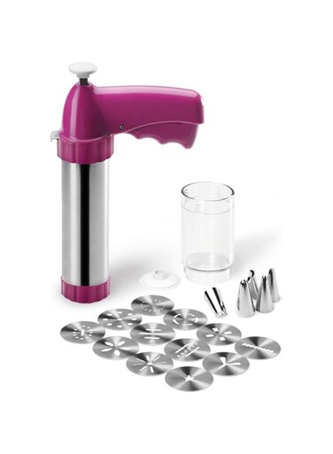 Metaltex Dolceforno Stainless Steel Cookies and Decorating Gun, Red