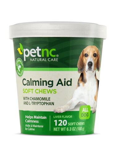 PetNC Natural Care Calming Aid Soft Chews for Dogs, 120 Count
