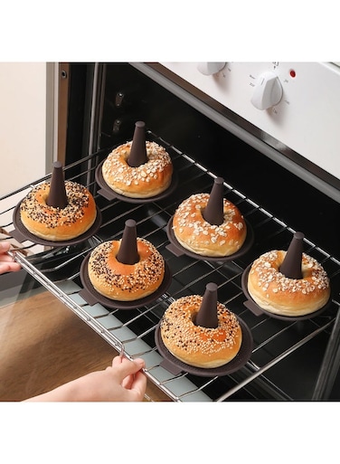 6-Piece Silicone Baking Molds Set, Food-Grade Donut Cake Mousse Pudding Molds, Heat Resistant -30&acirc;&bdquo;&fnof;-230&acirc;&bdquo;&fnof;, Easy Release Cone Design