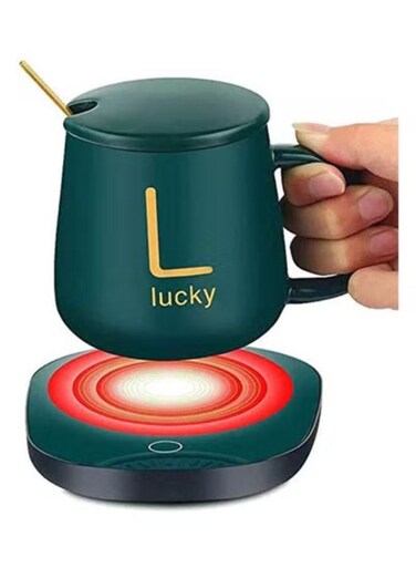 Ceramic Coffee Mug Warmer, Office Electric Coffee Cup Heater Green