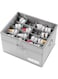 NAWOKEENY Adjustable Shoe Organizer for Closet, Fits 16 Pairs, Fabric Shoe Bin with Clear Cover, Large Shoe Box Storage Containers, Space Saving Shoes Holder with Reinforced Handles, Mesh Pockets Gray