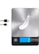 AMROAH 15kg Digital Kitchen Scale Rechargeable with USB Type C Charging &amp; LCD Display, 304 Stainless Steel Weight Food Scale Ounces Grams for Kitchen Cooking Baking Meal Prep