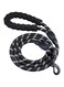 Mumoo Bear Rope Dog Lead, 5Ft Durable Rope Twist Lead With Soft Padded Handle And High Reflective Threads For Medium Large Dogs, Black, dog leash-black