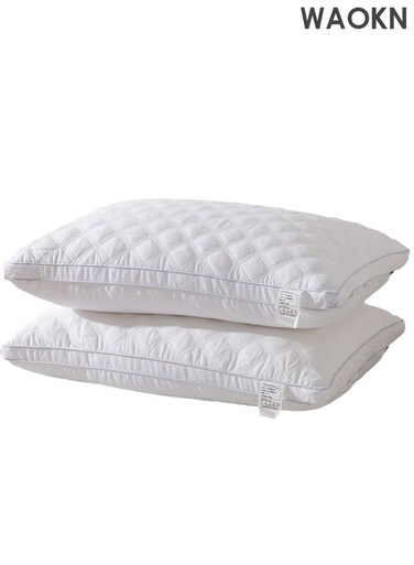 Luxury Super Soft Pillows for Sleeping Set of 2 Soft Cooling Comfort Anti-Allegy Standard Size Side Sleeping Bed Pillow for Side Back Stomach Sleepers Hotel Collection Bed Pillows Easy Care Premium Quality for Supportive and Deep Sleep