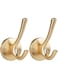 Emapoy 2 Pack Coat Hooks, Heavy Duty Double Towel Robe Clothes Hooks For Hanging, Wall Hooks Holder For Bathroom Kitchen Closet Cabinet Door Garage Hotel, Wall Mounted (Gold)