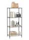Optimized Title: 4-Tier Adjustable Kitchen Storage Rack &ndash; Sturdy Wire Shelving Unit with Adjustable Leveling Feet and Hooks for Home, Pantry, Garage, and Closet Organization