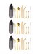 3X 9 Pieces Portable Stainless Steel Flatware Set, Reusable Travel Utensils Cutlery Set, Camping Tableware Dishwasher Safe with Case, Knife Fork Spoon Straws Chopsticks Cleaning Brush (Golden)