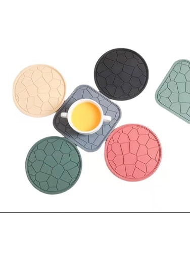 MENIONS Anti Slip Heat Insulation Pad Multipurpose Kitchen Anti Scald Pot Pad Coaster Table Tool Heat (Ink Black)