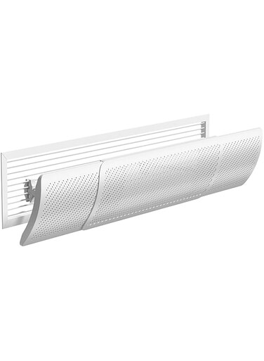 ZYNOXITY Adjustable Universal AC Deflector Kit - Anti-Blowing Central Air Conditioner Windshield Baffle - Telescopic, Retractable, Direct Wind Flow, Exhaust Vent, Seal Split Units - White