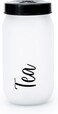 1-Liter Decorated Glass Jar - Stylish White Ice Color-Painted Tea Canister for Freshness and Elegance