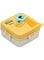 Twisoo Super Dinosaur Steel Lunch Box - 1120ml, Double Decker, 3 Compartments, BPA-Free, Leakproof with Soup Bowl &amp; Spoon, Spill-Free, ( Yellow )