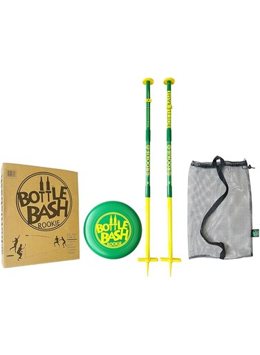 Bottle Bash Outdoor Flying Disc Game Set &ndash; Frisbee Toss Backyard and Beach Game for Family, Adult &amp; Kids - Beersbee &amp; Polish Horseshoes