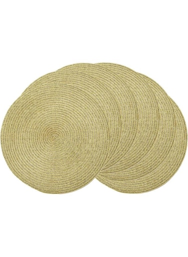 Farmhouse Style Dots Design Placemat for Kitchen Decor Washable Durable Heat Resistant Table Mats 15" Diameter, 6 Piece