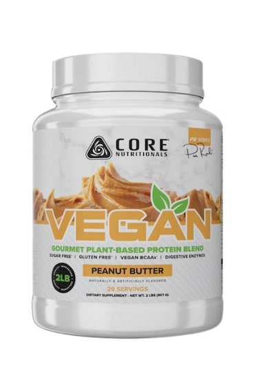 Vegan Premium Plant-Based Protein Powder, Pea + Brown Rice Blend with Vegan BCAAs &amp; Digestive Enzymes, Dairy-Free &amp; Gluten-Free, Muscle Recovery &amp; Daily Nutrition - Peanut Butter (2lbs)