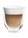 De'Longhi Double Wall Cappuccino Glasses, Set of 2, 270 ml, Borosilicate Glass, Thermal Insulated, Condensation-Free, Dishwasher Safe, Perfect for Cappuccino, Latte, Hot Coffee DLSC311