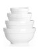 Porcelain Serving Bowls, 1890/1240/650/355ml Nesting Bowls, White Ceramic Bowl Sets, Versatile Bowls for Kitchen, Scratch Resistant, Thick-edge Non-slip Design, Oven &amp; Microwave &amp; Dishwasher Safe