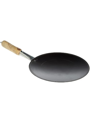 Raj Iron Fry Pan With Handle, Black, 48.5 cm, IHT011, Dosa Tawa , Flat Fry Pan , Pancake Maker