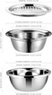 3 in 1 Multipurpose Strainer Drainer Cutter Colander,Stainless Steel Cheese Grater &amp; Salad Maker,Kitchen Drain Basket Set for Washing Fruits and Vegetables