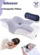 Memory Foam Cervical Pillow - Butterfly-Shaped Ergonomic Support for Neck and Shoulder Pain Relief, Ideal for Side, Back, and Stomach Sleepers, Includes Washable Cover and Eye Mask