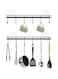 HOMEBROS Kitchen Utensil Rack Wall Mount, Black Adhesive Kitchen Utensil Hanger No Drilling Kitchen Utensil Holder Space Saving Kitchen Wall Hooks for Kitchen Bathroom Camper - 2 Packs