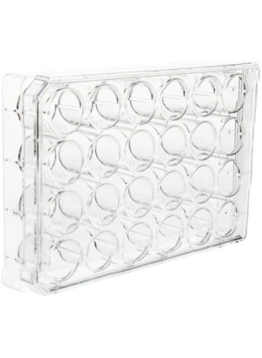 King Mariot Medical Equipments 24 Well ComboPlate with Lids   Premium Flat Bottom Plates   24 Well Design   Clear and Transparent