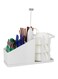Cup and Lid Holder,Adjustable Coffee Cup Holder Organizer 3 Compartment Disposable Cup Dispenser with Coffee Pod Straw Storage Basket for Countertop Cups Tea Condiment Station Bar Caddy Accessories Holder,White