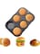 YHRY Silicone Hamburger Bun Mold, 6 Cavity Loaf Pan, Non Stick Baking Pannon, Stick Pan Easy to Release Household Silicone Food Baking New Baking Tool (black)