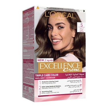 L'Oreal Paris Excellence Creme Triple Care Permanent Hair Colour 5 Light Brown