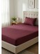 Cotton 2-Piece Microfiber Single Fitted Sheet Set &acirc;&euro;&ldquo; Maroon Striped 90&Atilde;&mdash;190 cm with Full Elastic &amp; 1 Pillowcase